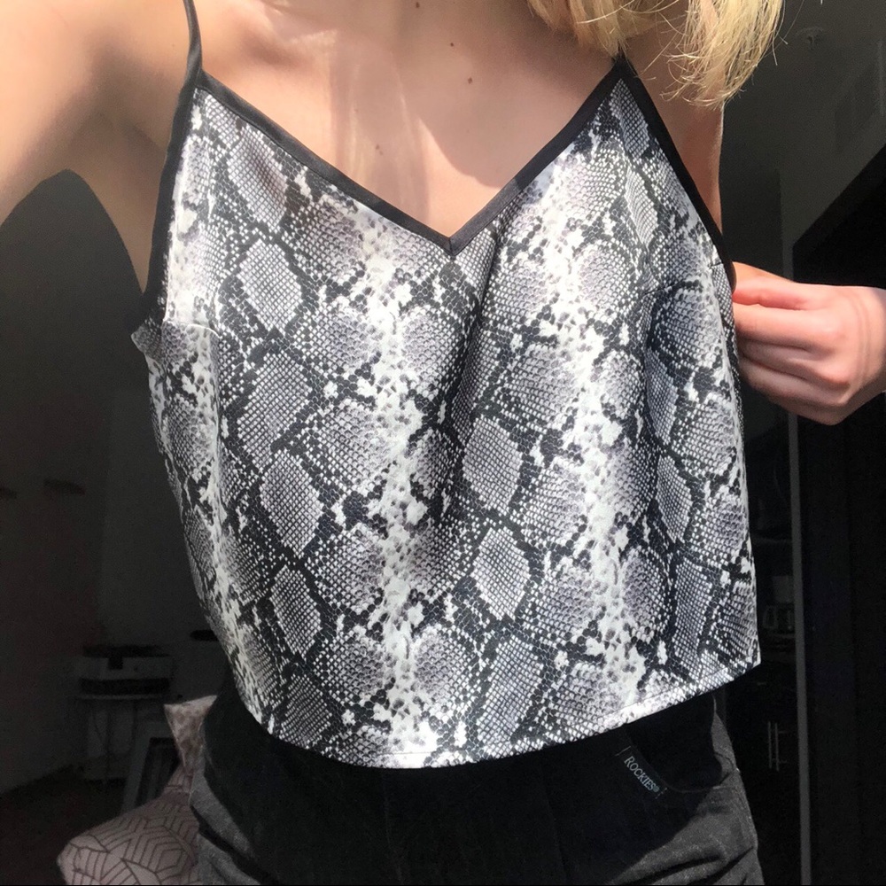 snake print lounging lingerie tank top.